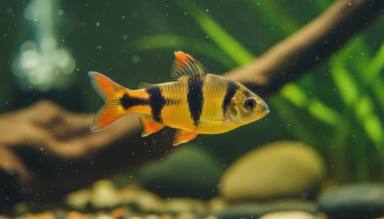 Tiger barb, the best-known fin nipper on the keep-apart list