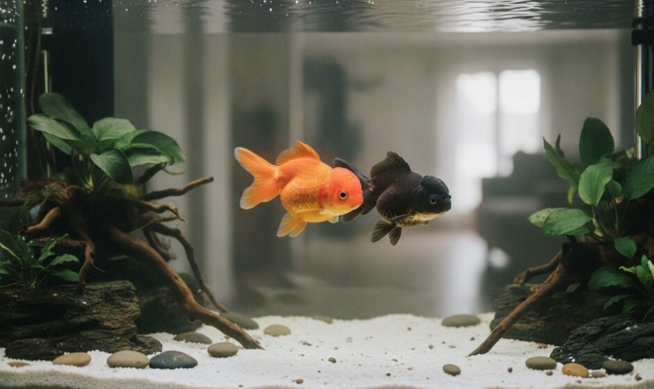 Orange oranda and black moor together: the honest answer to goldfish tank mates